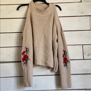 Cut out sleeve sweater
